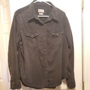 Universal Thread - black denim labette shirt - L